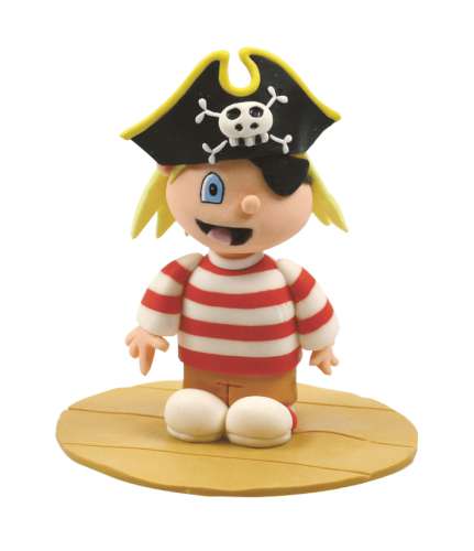 Claydough Pirate Boy Cake Topper - Click Image to Close